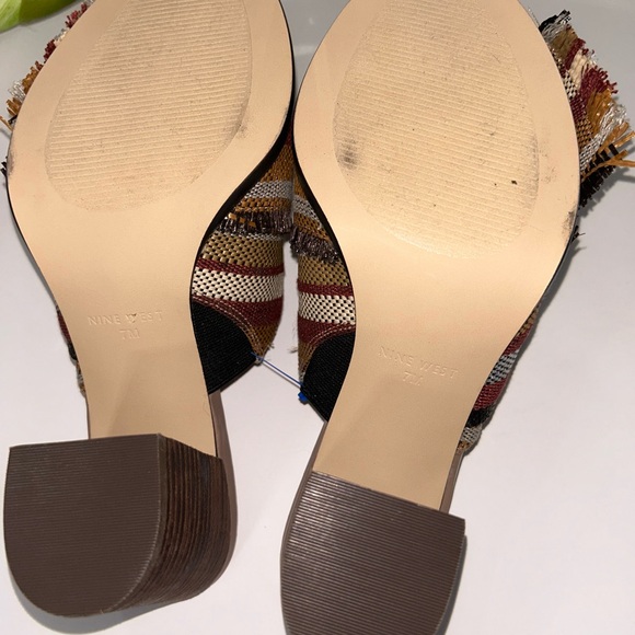 Nine West NWByron 7M Gently Used color block Sandals - Picture 7 of 12